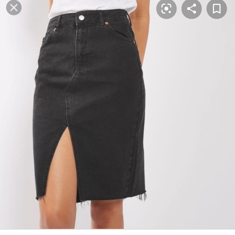 Black denim skirt